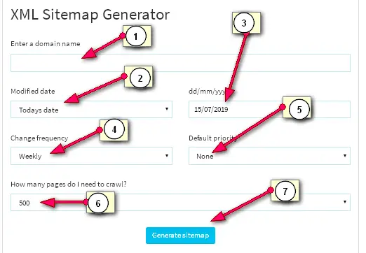 Free tool to create a Sitemap for your website